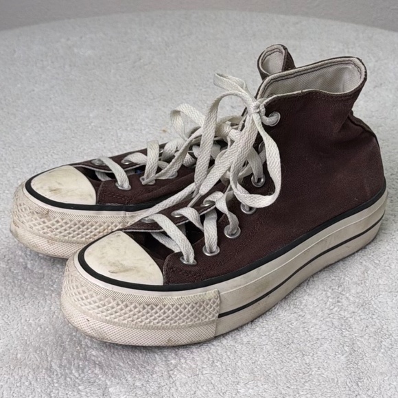 Converse Chuck Taylor Platform High Tops in Brown Women's Size 6 - Picture 2 of 8